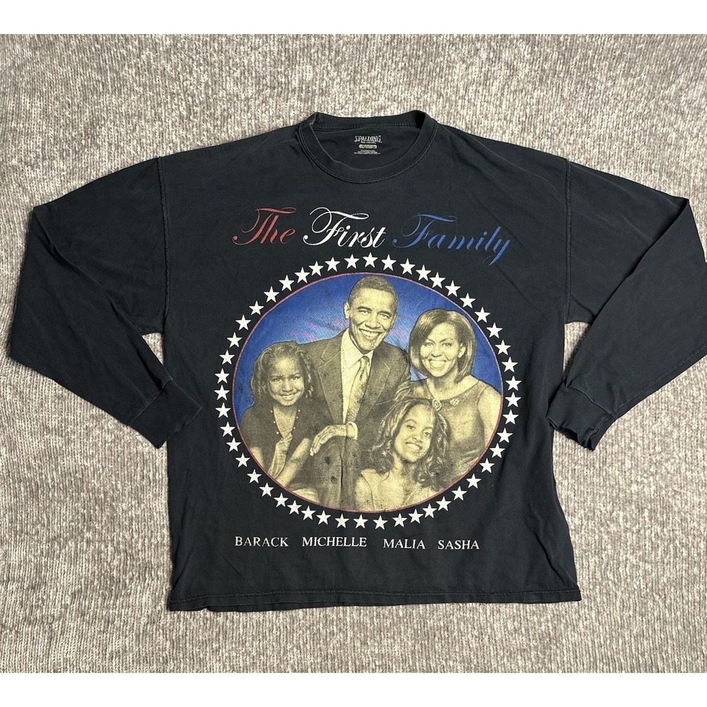 Vintage Y2K XXL Barack Obama President Longsleeve t Shirt 2000s historical